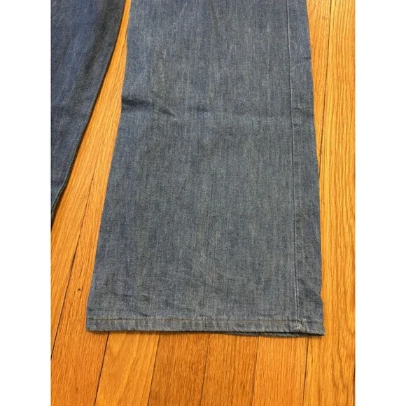 Vintage 70s miss h.i.s His Wide Leg Jeans Zipper Front High Rise Denim 28 X 35 - Picture 9 of 12